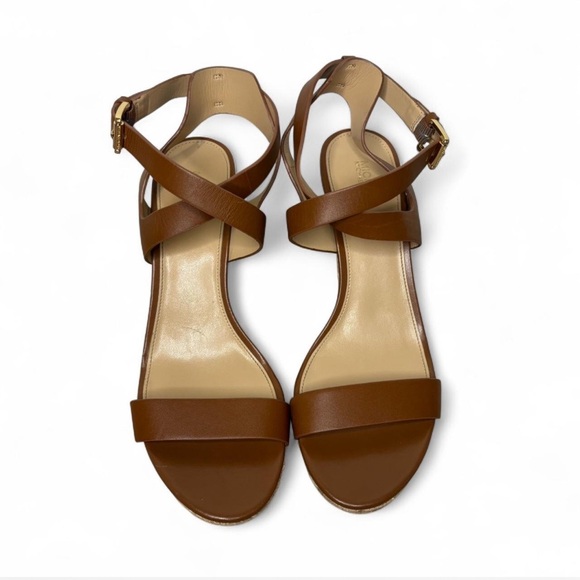 Michael Kors Brown Tan Espadrille Wedge Sandals Women’s 9 Strappy Heels - Picture 3 of 8